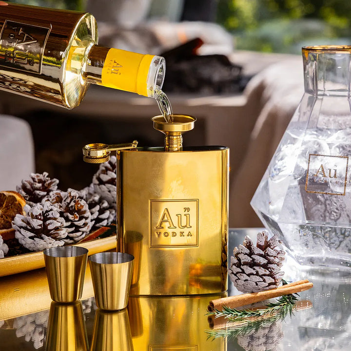 Au Gold Flachmann