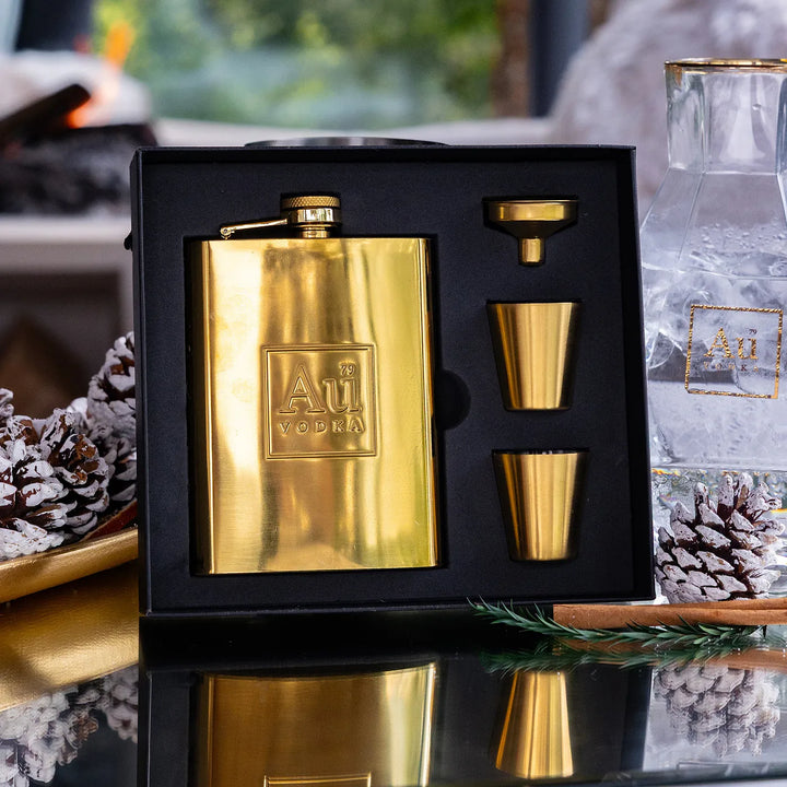 Au Gold Flachmann