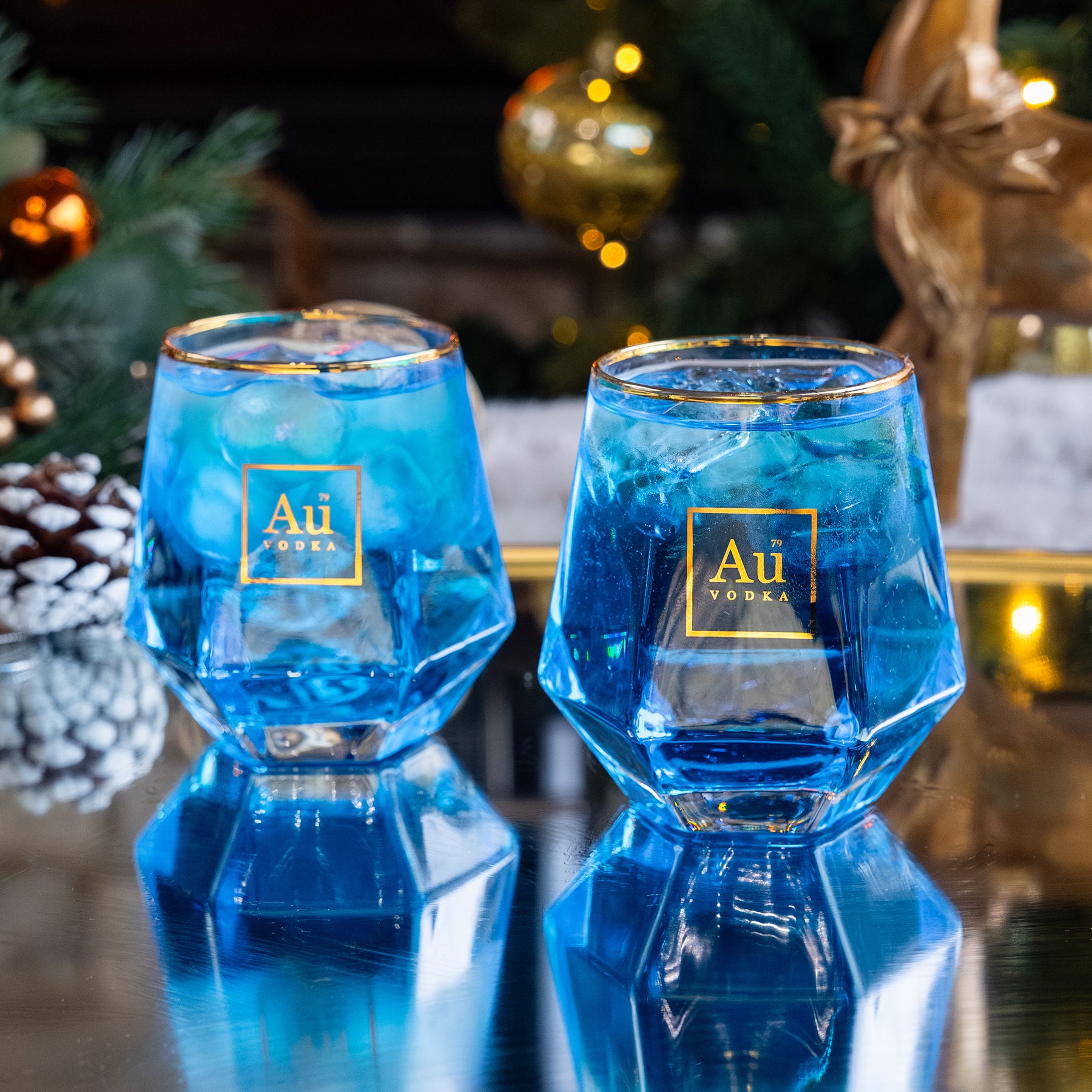 Au Vodka Diamond Cut Glass