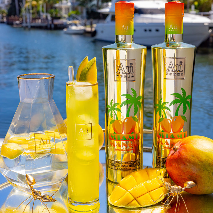 Au Vodka Miami Mango 70cl & Highrise Glass