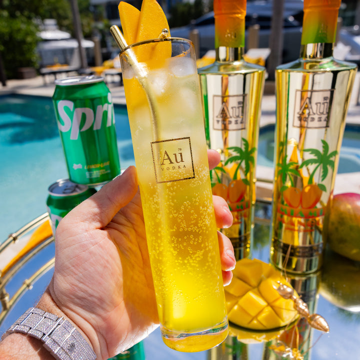 Au Vodka Miami Mango 70cl & Highrise Glass